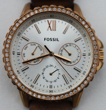 MONTRE FOSSIL - FEMME - DORÉE ET STRASS - BRACELET CUIR