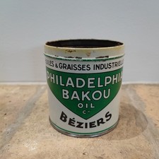 Ancien Pot Graisse PHILADELPHIA,Ancien Garage,Pas Bidon Triangulaire,Station