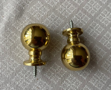 2  embouts boule de tringle à rideau, diametre 30 mm,  en laiton