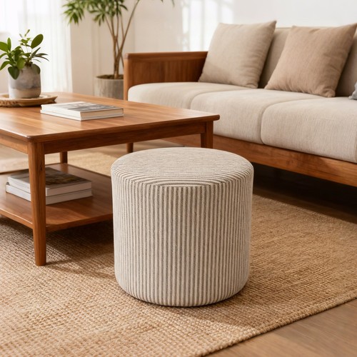 Hampton round pouf - hampton, ottoman