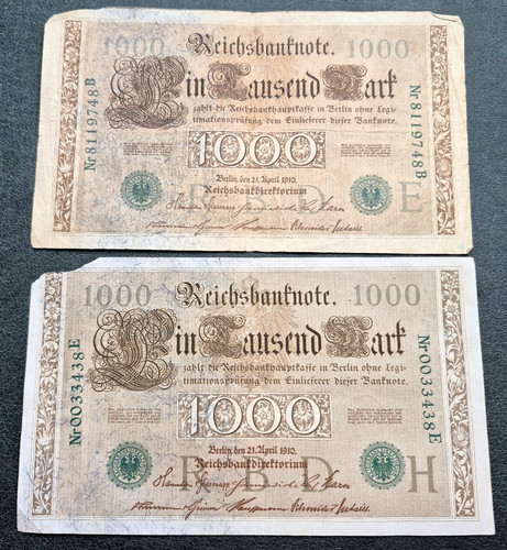 Lot billets 1000 mark - de, 2