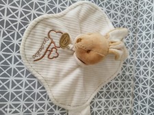 Doudou plat lapin beige écru