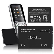 Digibuddy Lot de 2 batteries 1000 mAh pour Siemens Gigaset SL78 / SL78H / SL7...