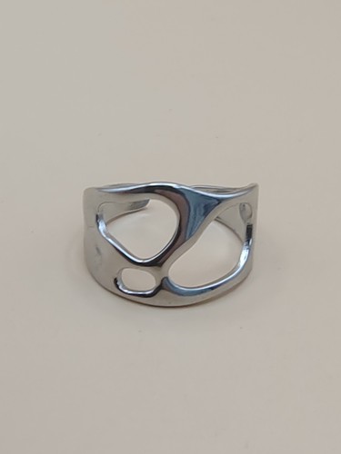Bague argent acier inoxydable