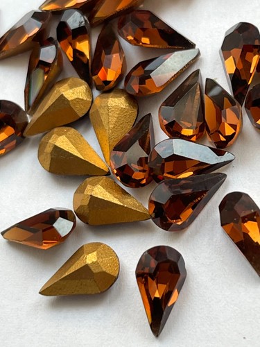 Strass gouttes cristal 10x6 - cristal,