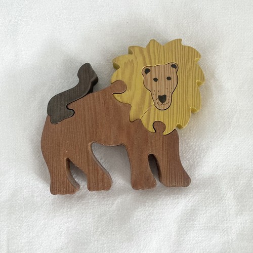 Wooden puzzle lion - lion,, montessori