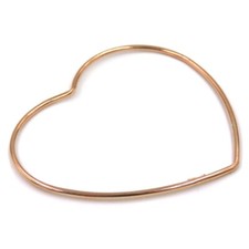 Bracelet Jonc Coeur en Argent Sterling 925 Plaqué Or Rose