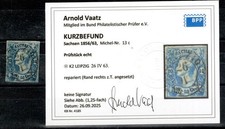Sachsen 13C Droite 1Mm Centré Appliqué Gest. BPP Rapport 420EUR (DA2150
