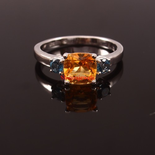 Naturel citrine topaze bleu - &,