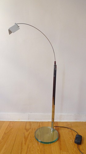 Lampadaire metal chrome - lampadaire, en