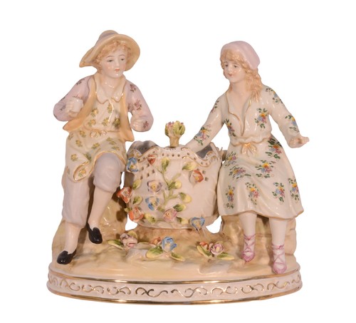 Statuette porcelaine paire - statuette, en