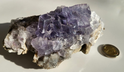 Fluorite bleue sur - bleue, gangue