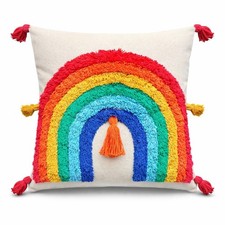 Housse de coussin arc-en-ciel