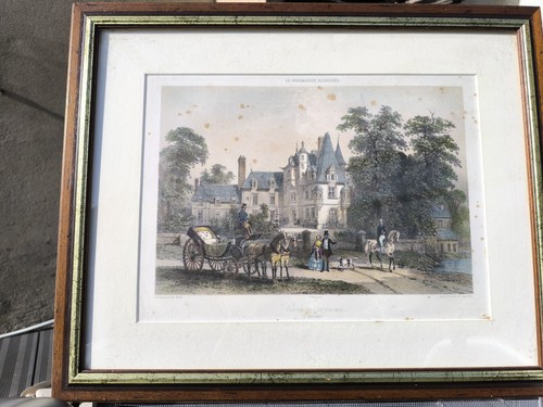 Tableau lithographie château - tableau, lithographie,