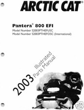 2003 ARCTIC CAT PANTERA 800 EF SNOWMOBILE PARTS MANUAL 