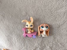 Authentic Lps  Petshop RARE Basset Exclusif Français Dog #1106 & Rabbit #1107