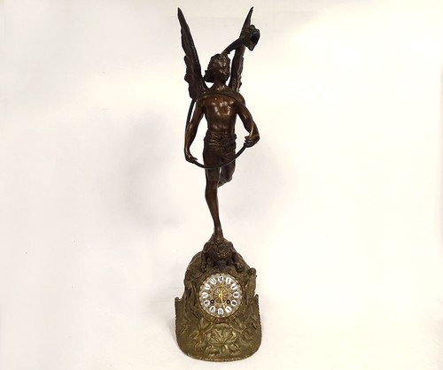 Grande pendule bronze archange - pendule,