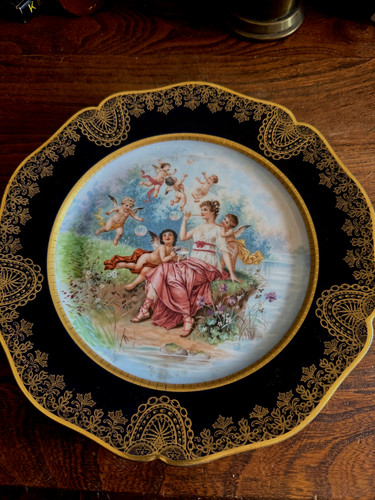 Limoges assiette bleue - assiette,