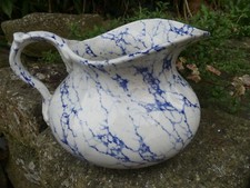 Creil et Montereau BROC de Toilette décor Marbre bleu bon état 21cmX14cm XIX ème