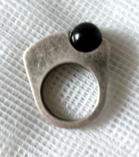 SCOOTER BIJOUX BAGUE PLATE PERLE NOIRE  TAILLE 56 NEUVE