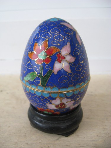 Oeuf boîte cloisonnes décor - cloisonnes,