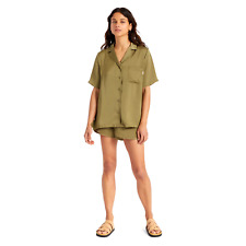 Brixton Femmes Bunker Flight Boyfriend Tissé Chemise Taille:S Militaire Olive