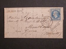 lettre France ballon monté gazette 6 le Daguerre 11 novembre 1870 commune Paris
