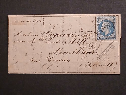 Lettre france ballon monté - lettre,