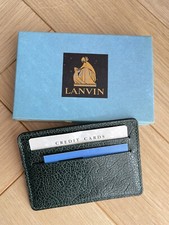 Porte Carte en Cuir de veau vert - marque Lanvin - Vintage - Comme Neuf