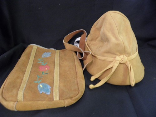 Calfskin hat and - calfskin, handbag