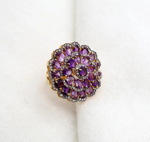 Bague cocktail améthyste - bague,