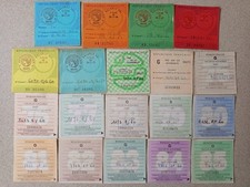 vignette reçu Taxe sur les AUTOMOBILES France - lot de 19 de 1966 à 1985