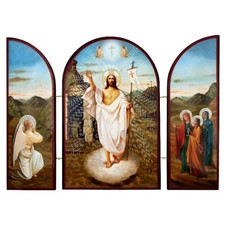 Icone de la Résurrection du Christ Triptyque/ icone religieuse cadeau Pâques