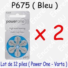 12 piles auditives : BLEU P675 ( = 2 blisters )
