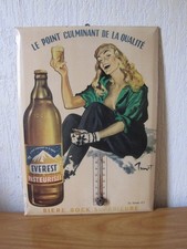 BIÈRE EVEREST - ANCIEN GLACOIDE THERMOMÈTRE PLAQUE PUBLICITAIRE PLV