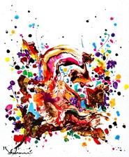 oeuvre tableau KSPERSEE peinture mixed abstrait toile chassis signe coté drouot