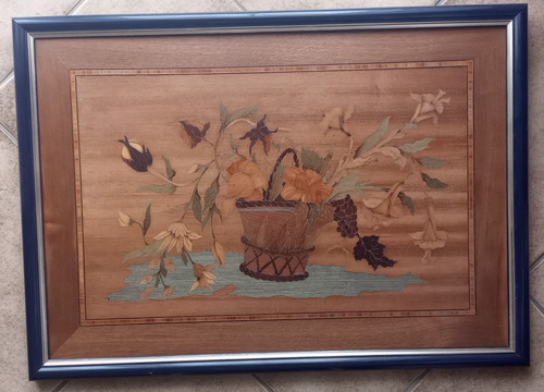 Superbe tableau marqueterie - en,