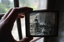 Plaque Photo Diapositive sur Verre Attelage de Chiens Belgique Vers 1900