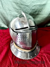 Casque de bascinet en acier de