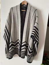 Grand poncho gris et noir "Zara Knit" - M/L