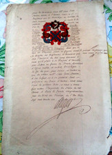 LOUIS-PIERRE D'HOZIER,juge d'armes.Armoiries pour JEAN SANSON.37 X 24,5 cm.1731