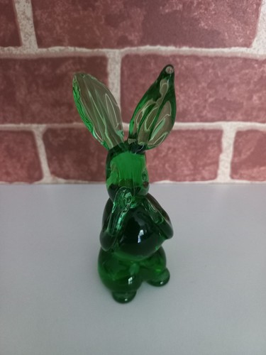 Lapin vert verre murano - vert,