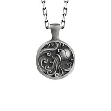 Collier du zodiaque Verseau en argent sterling oxydé pour cadeau ami