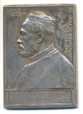 Médaille Plaquette Louis Pasteur 70 ans O Oscar Roty 1892 Paris