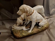 Royal Dux Bohemia/Belle/Porcelaine/Chiens Chasseurs/Lapin/Animal/Rare/Collection