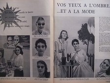 PUBLICITÉ 1957 SOL-AMOR VOS YEUX A L'OMBRE ET A LA MODE - ADVERTISING