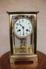 Pendule Cage Napoléon III Laiton Doré Kaminuhr