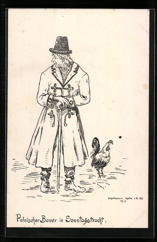 Carte postale paysan - postale, polonais