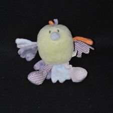 Peluche doudou oiseau Robin NOUKIE'S vert bleu violet orange 15 cm TTBE