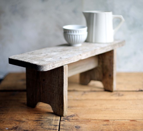 Primitive french wooden bench - primitive,